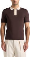 Manière De Voir Roux Contrast Detail Luxe Knit Polo Shirt