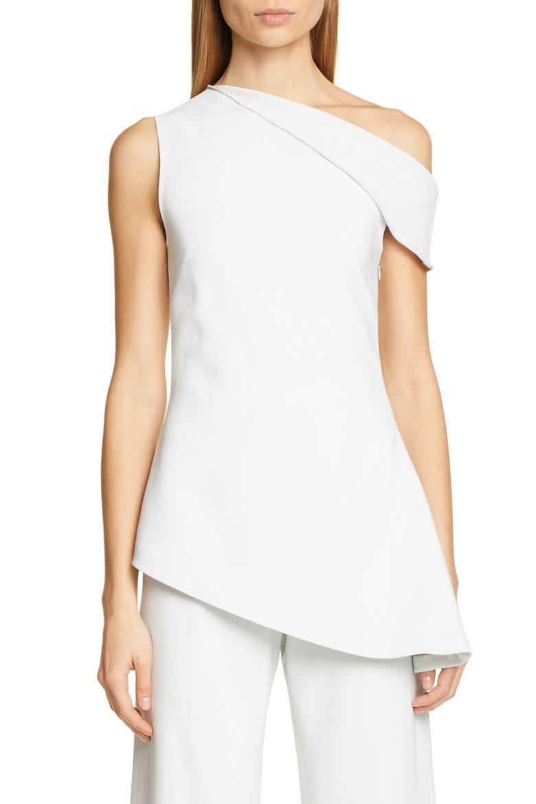 One-Shoulder Jersey Blouse, Main, color, DOVE