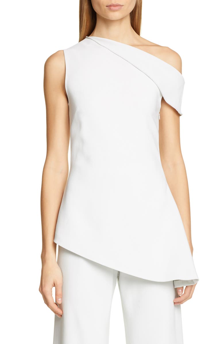 Rosetta Getty One-Shoulder Jersey Blouse, Main, color,