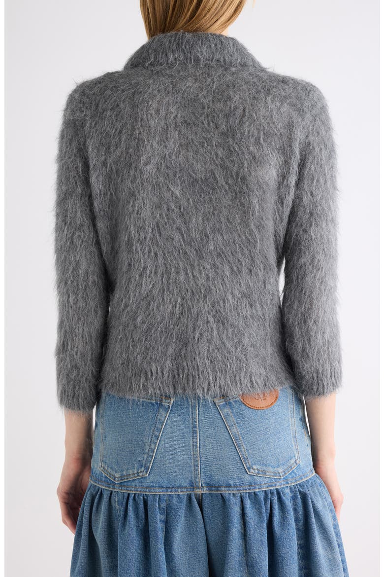Brushed Alpaca Blend Polo Sweater, Alternate, color, SMOKY GREY