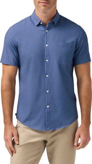 Mizzen+Main Leeward Trim Fit Short Sleeve Performance Button-Up Shirt