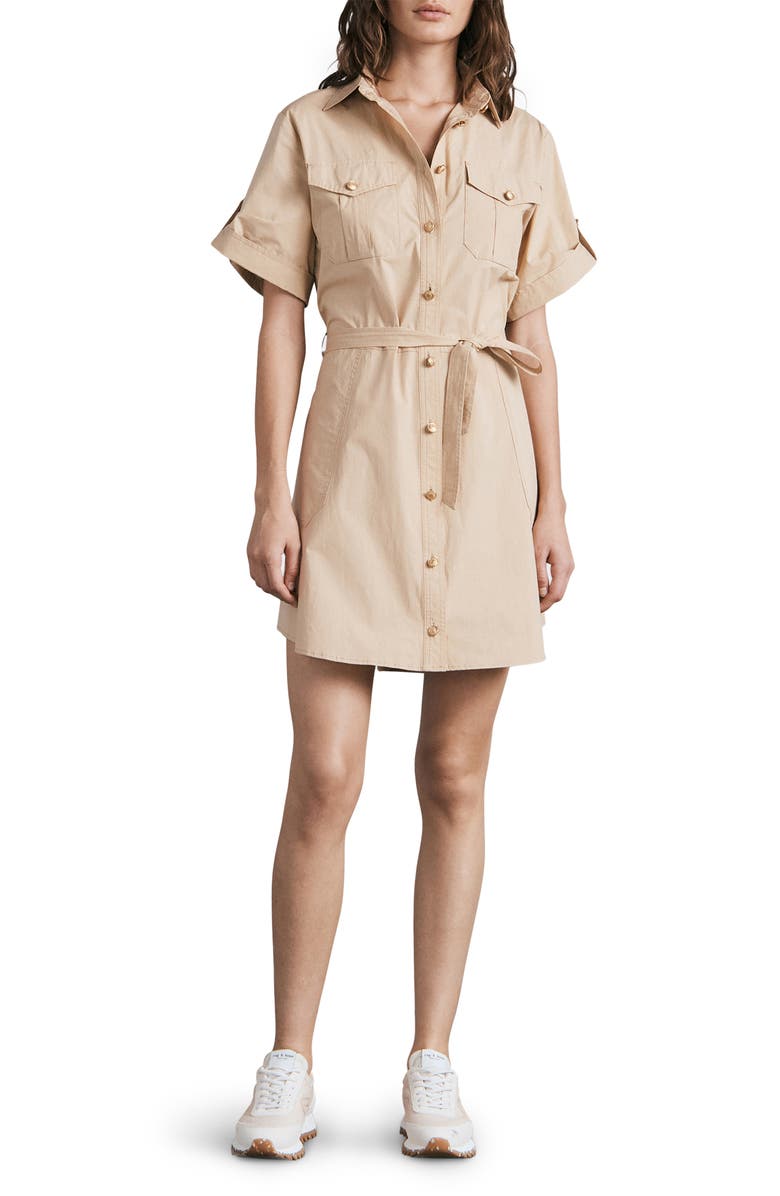rag & bone Roxanne Cotton Mini Shirtdress, Main, color,