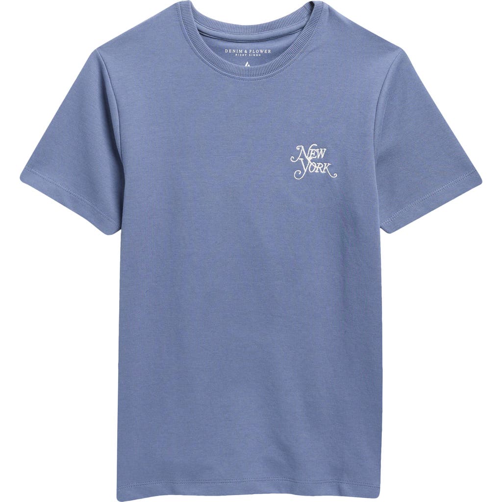 Denim And Flower Kids' New York Graphic T-shirt In Blue