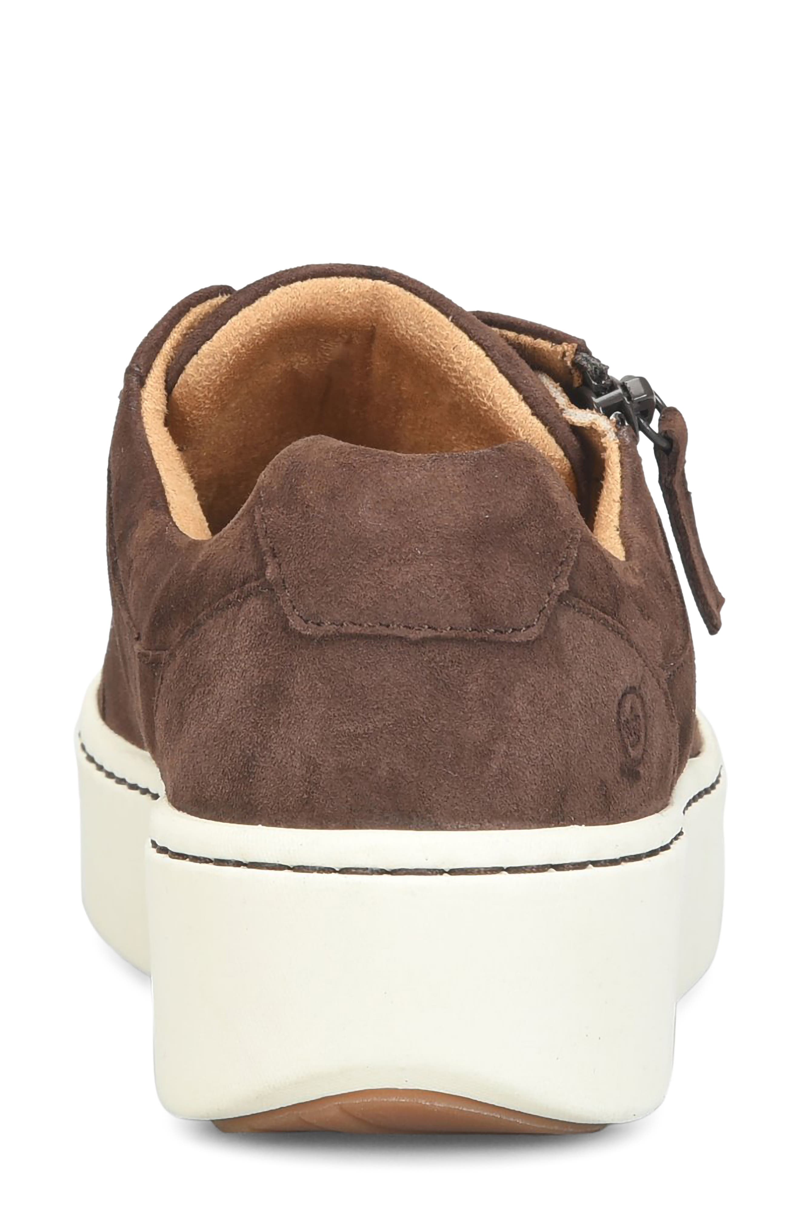 Moxie Zip Sneaker, Alternate, color, CHOCOLATE SUEDE
