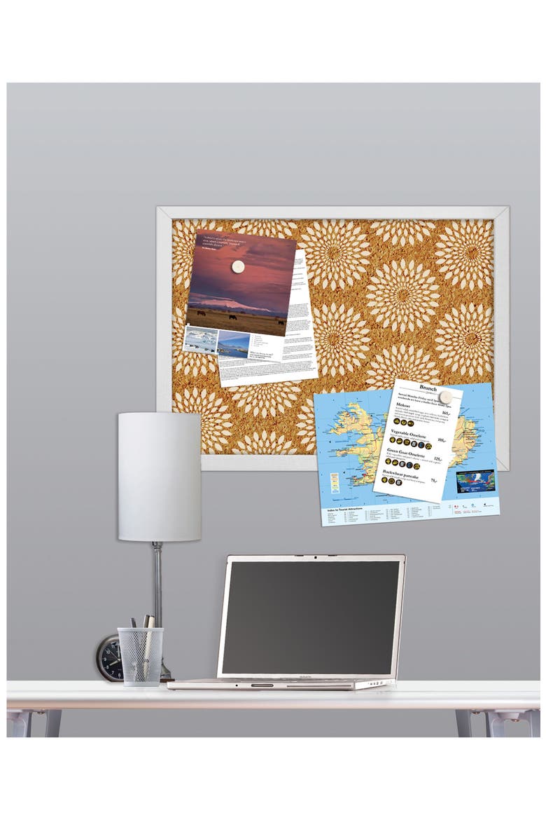 Catalina Print Cork Board, Alternate, color, BROWN