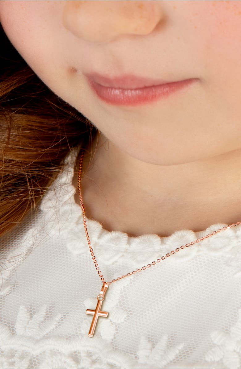 Tiny Blessings 14K Gold Everlasting Faith Cross Necklace, Alternate, color, 14K Rose Gold