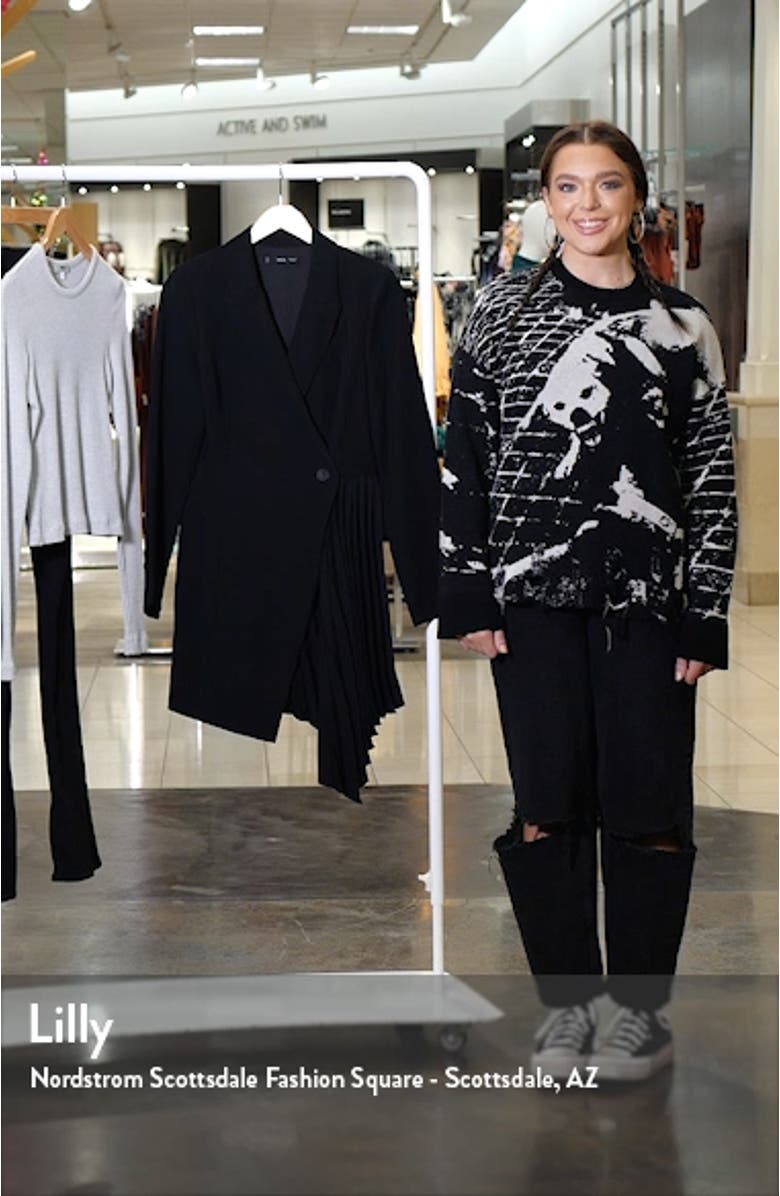 Pleated Asymmetric Long Sleeve Blazer Dress, sales video thumbnail