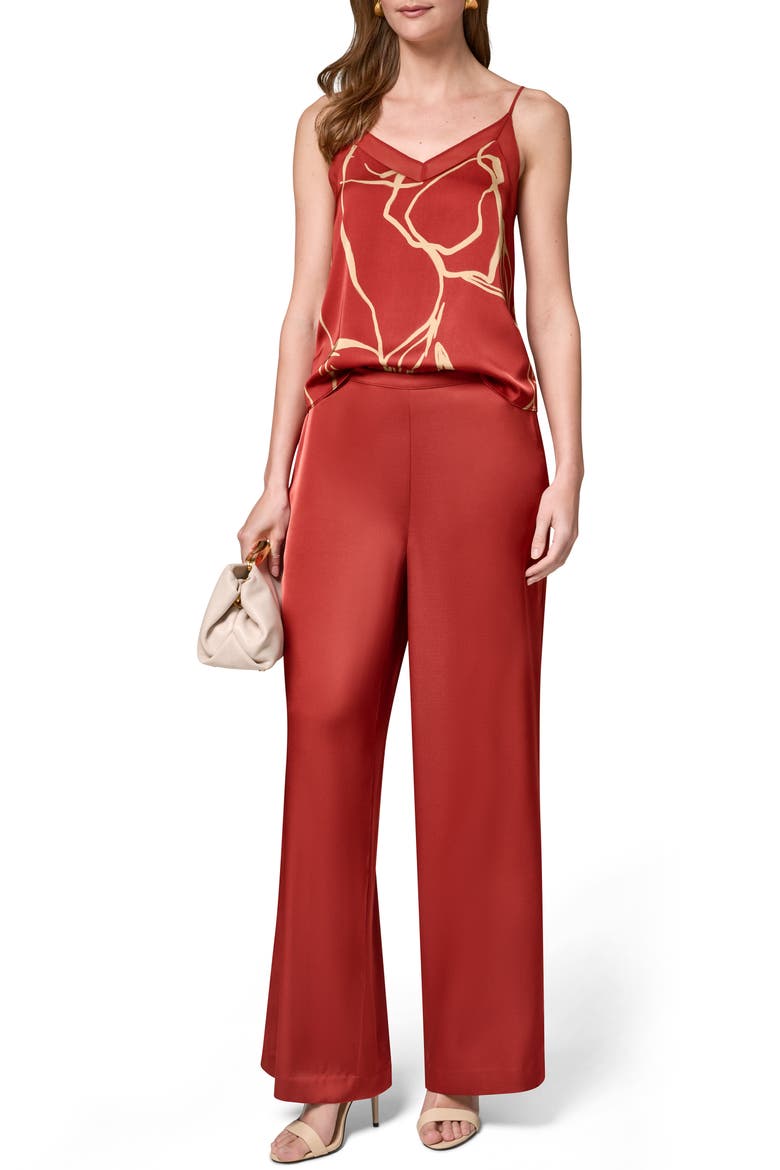 Wide Leg Satin Pants, Alternate, color, SUNBAKED