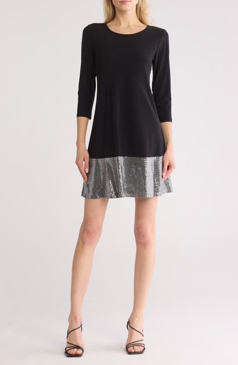 Split Sequin Border Dress