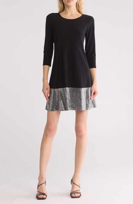Split Sequin Border Dress