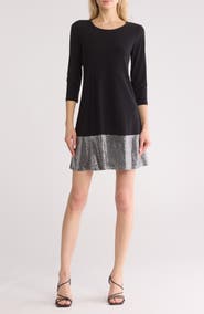 TASH AND SOPHIE Split Sequin Border Dress