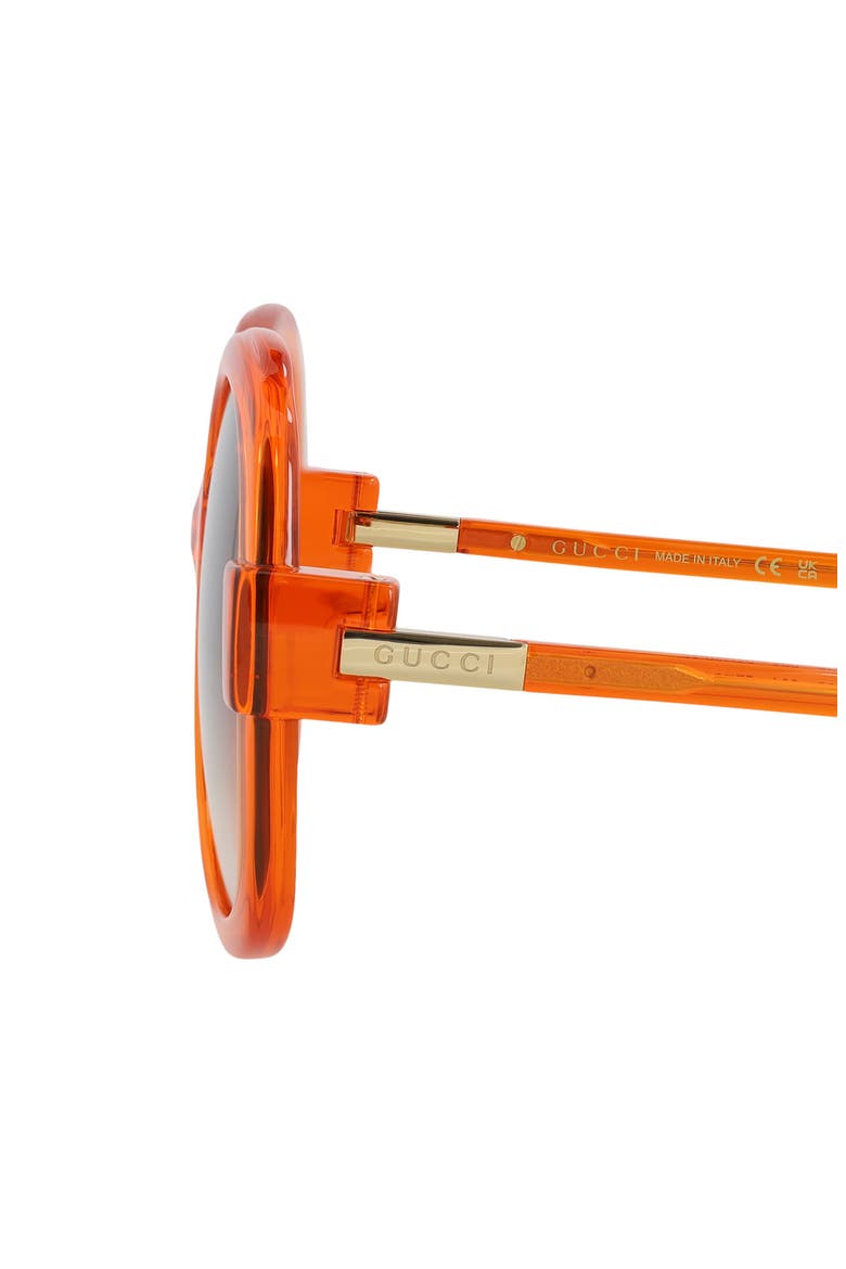 57mm Gradient Round Sunglasses, Alternate, color, ORANGE ORANGE BROWN
