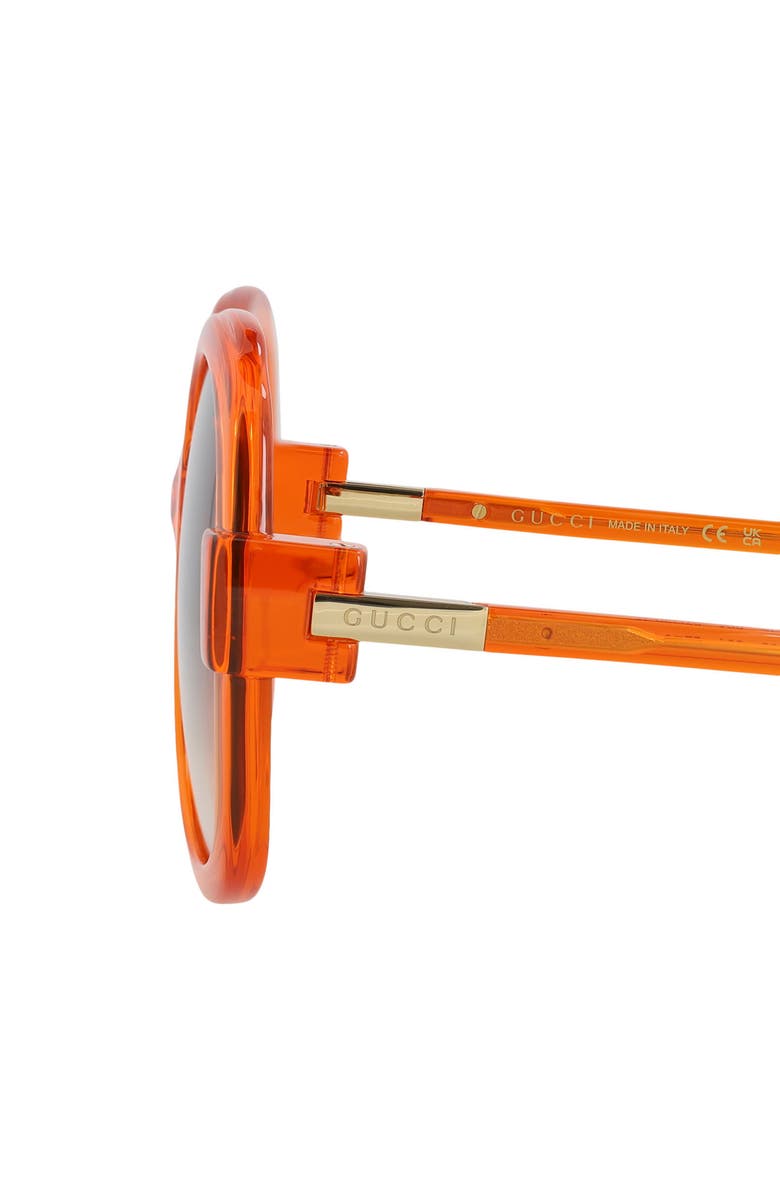 Gucci 57mm Gradient Round Sunglasses, Alternate, color, Orange Orange Brown
