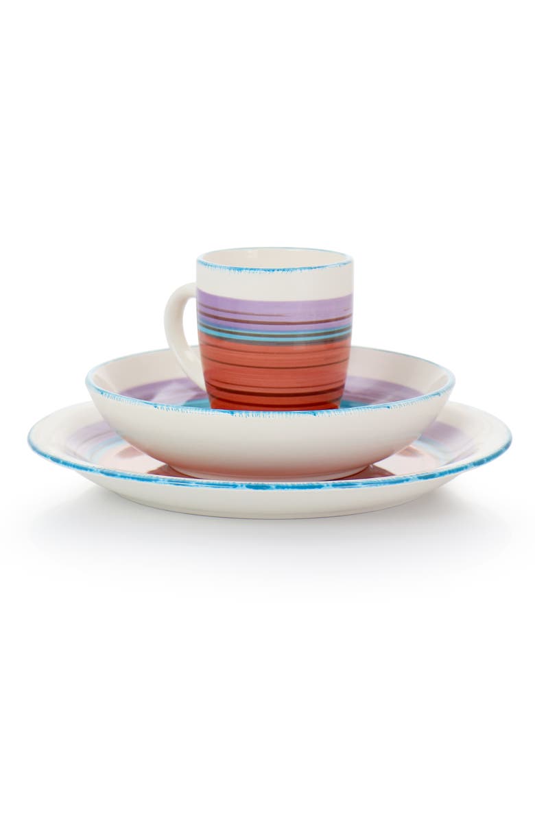 Gibson Home Richvale 12 Piece Round Durastone Dinnerware Set, Alternate, color, Red