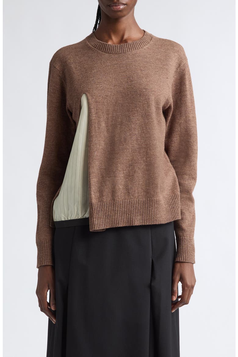 Wool Blend Sweater, Main, color, TOP BROWN