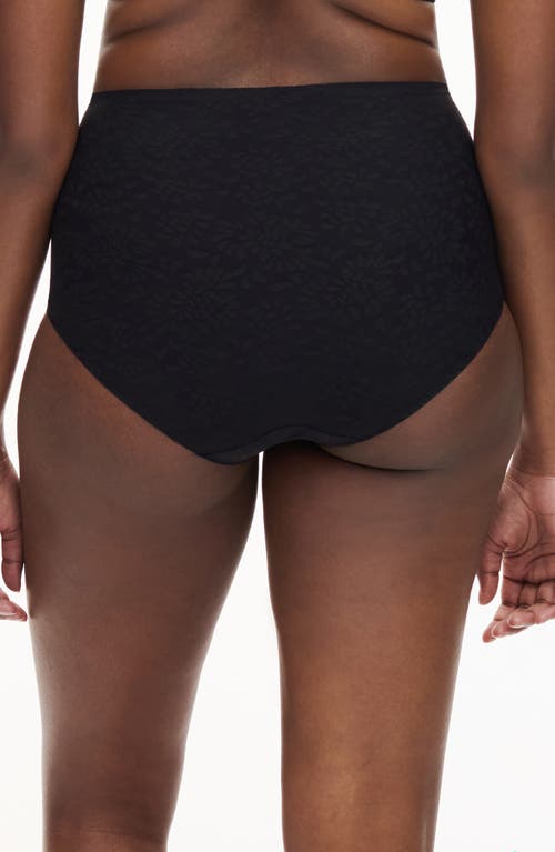 Shop Chantelle Lingerie Pure Lace High Waist Support Briefs In Black