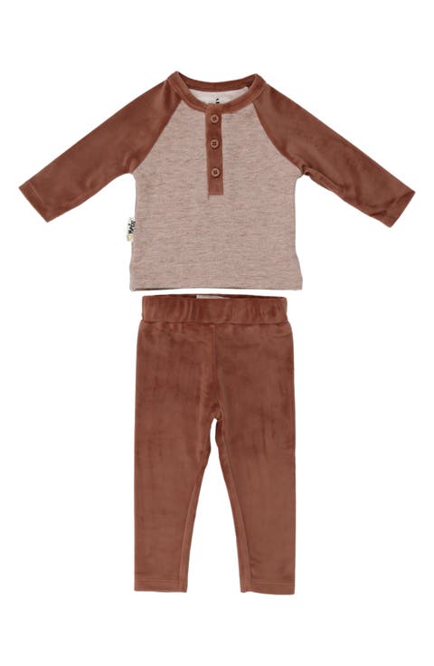 Velour Henley Top & Leggings Set (Baby)