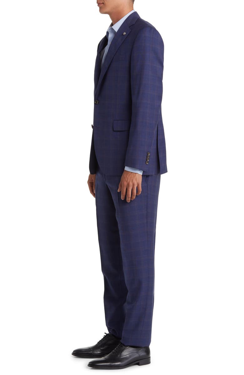 Jack Victor Esprit Soft Constructed Deco Plaid Wool Suit, Alternate, color, Navy