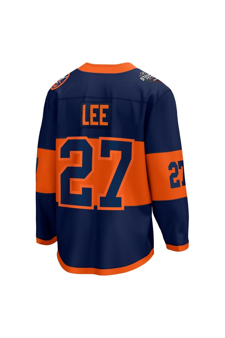 Men's Fanatics Anders Lee Navy New York Islanders 2024 NHL Stadium Series Breakaway Player Jersey, Alternate, color, Navy