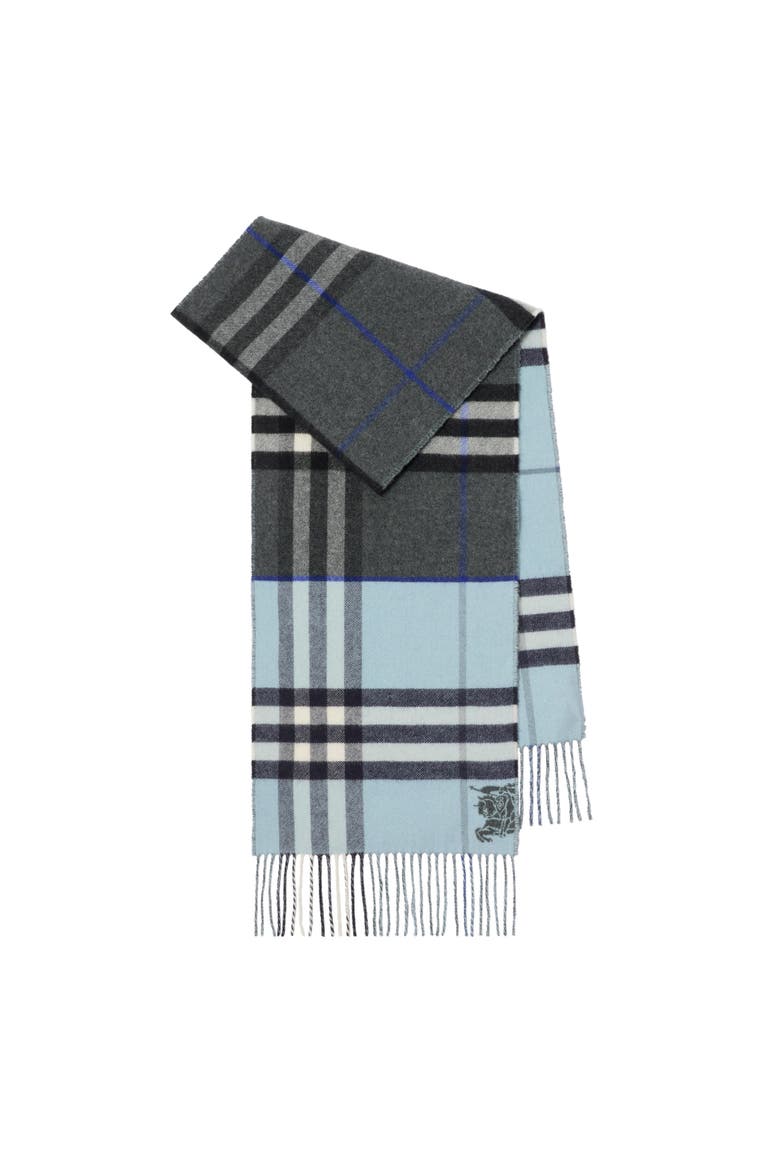 Contrast Check Cashmere Scarf, Main, color, Marlborough grey/bank grey