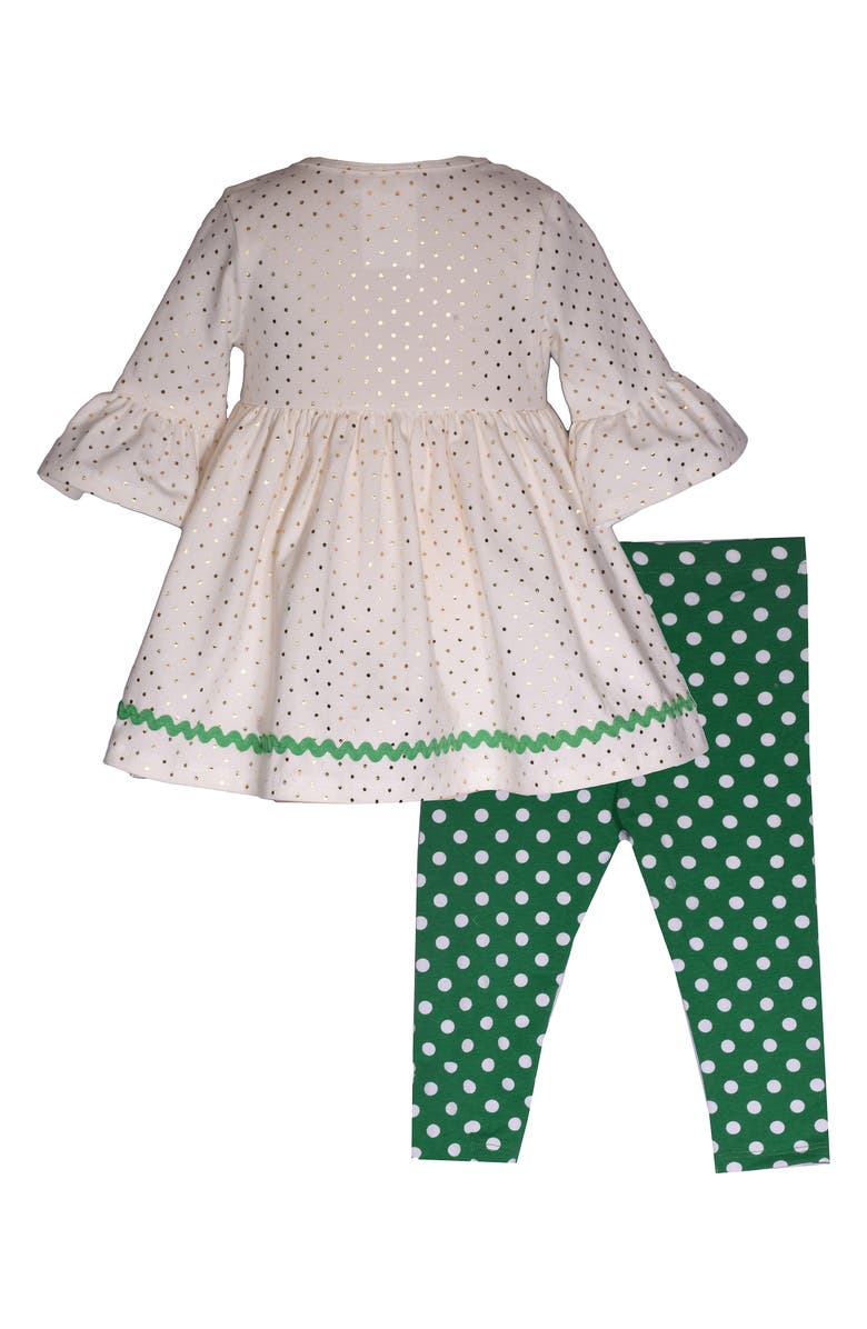 Bonnie Jean Kids' Reindeer Tunic & Leggings Set, Alternate, color, Green