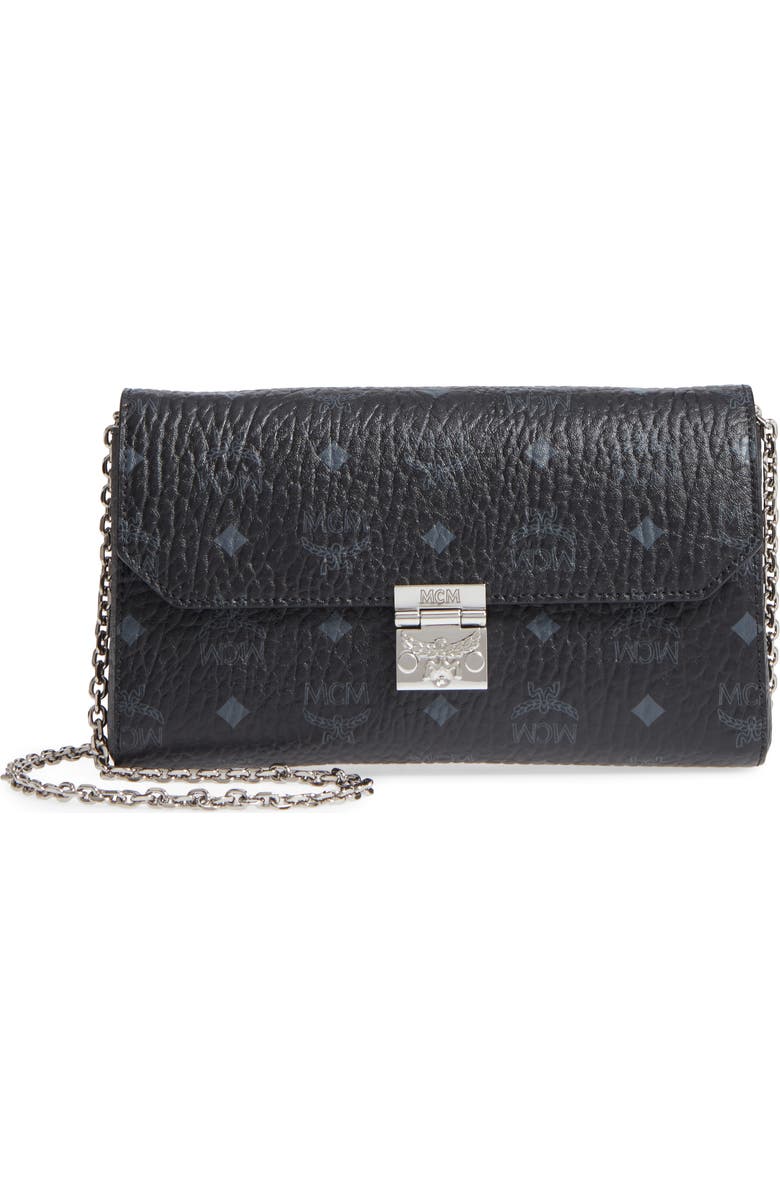 MCM Millie Monogrammed Leather Crossbody Bag, Main, color,