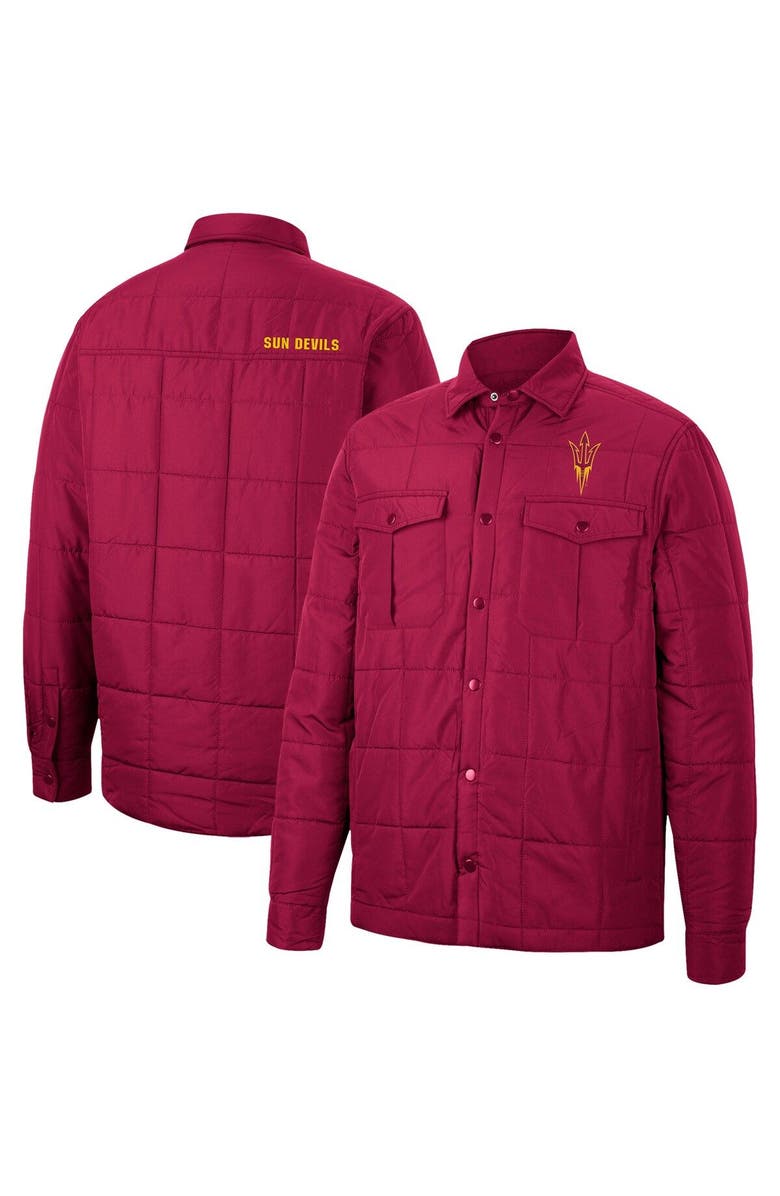 COLOSSEUM Men's Colosseum Maroon Arizona State Sun Devils Detonate Quilted Full-Snap Jacket, Main, color, 