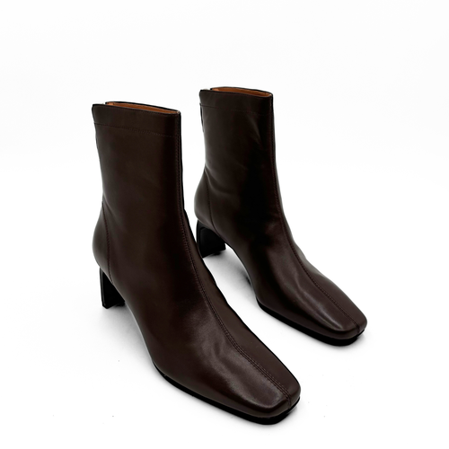 Amie Rafa Harlow Leather Bootie In Brown
