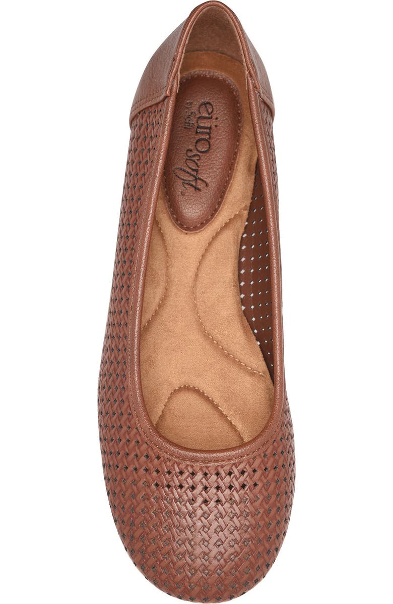 EUROSOFT Tamika Laser Cut Flat, Alternate, color, Brown/ Cognac