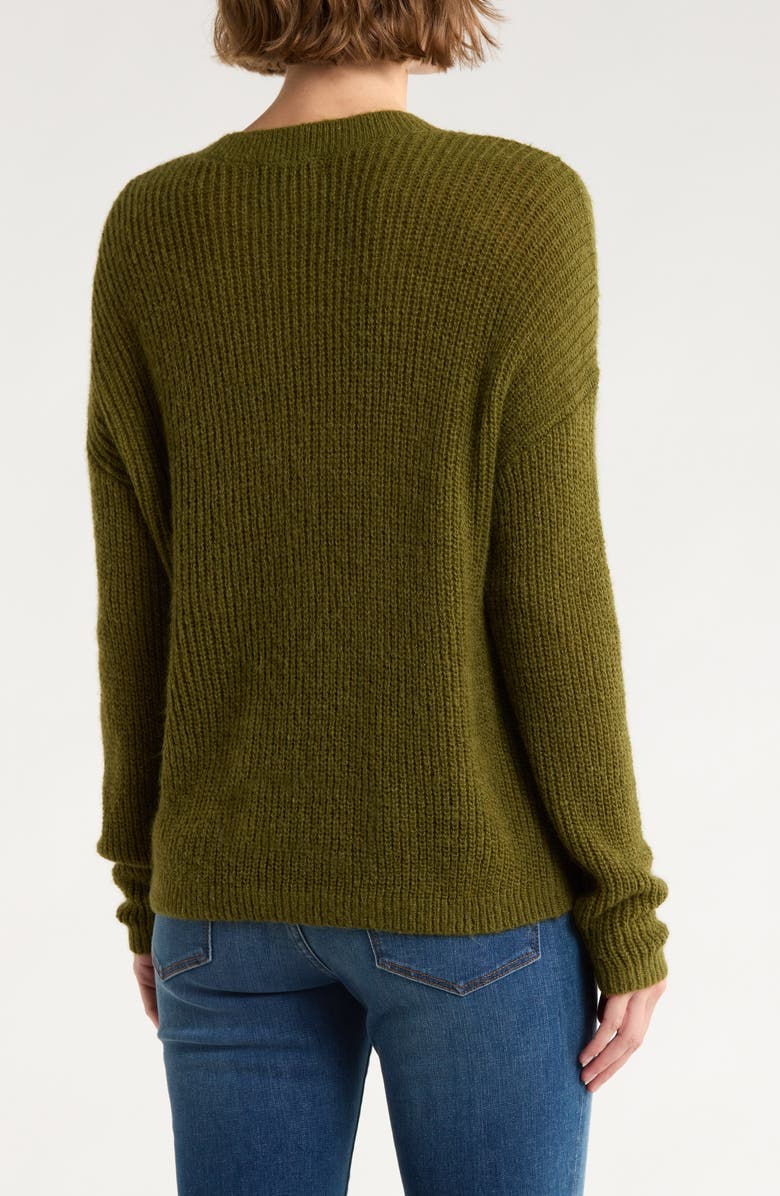 Madewell Ribbed Crewneck Sweater, Alternate, color, Heather Loden