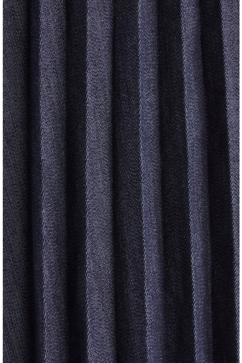 Esther Sleeveless Pleated Denim Midi Dress, Alternate, color, INDIGO