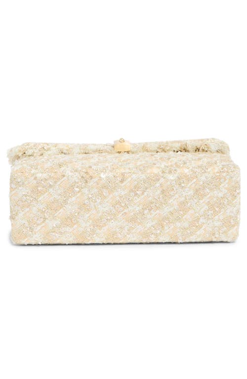 Kurt Geiger London Brixton Tweed Lock Shoulder Bag In Natural
