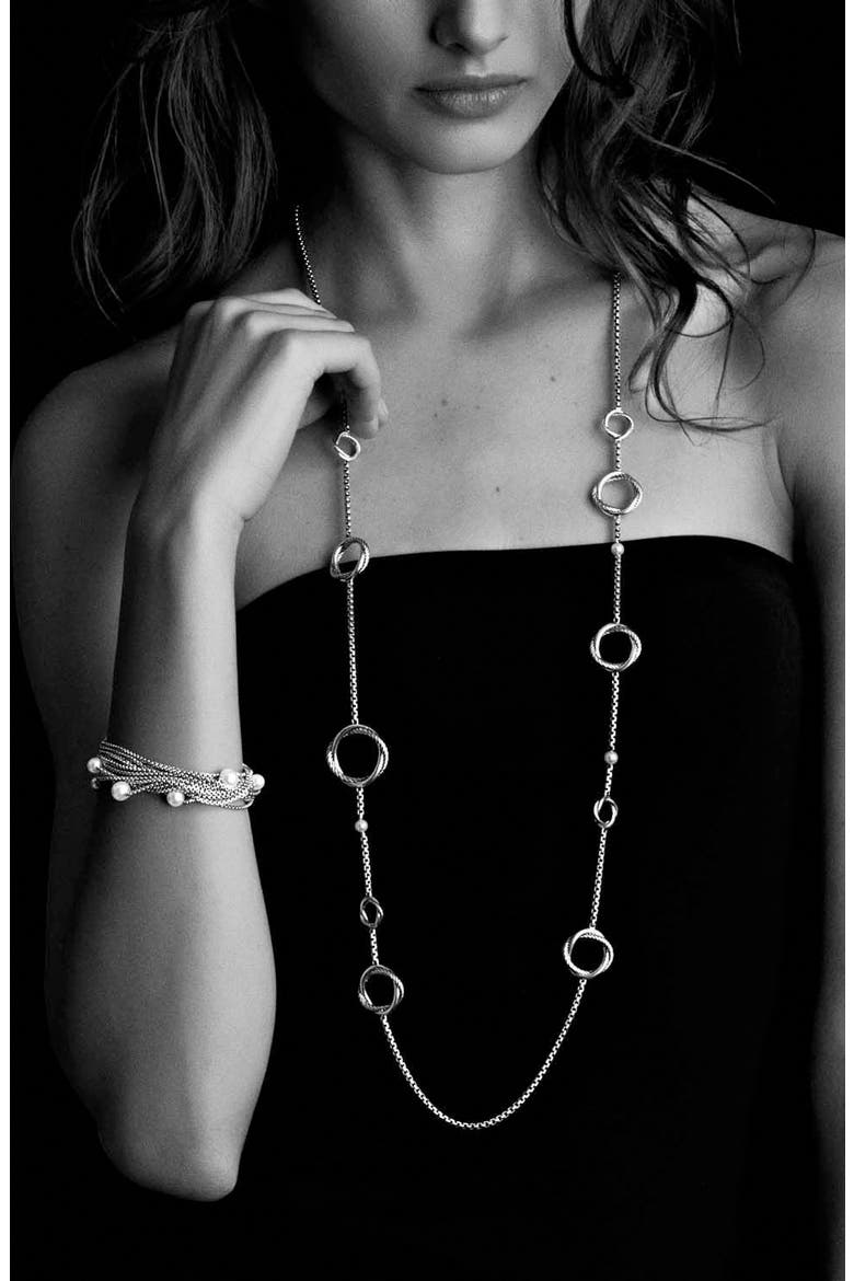 Infinity Necklace with Pearls, Alternate, color, PEARL