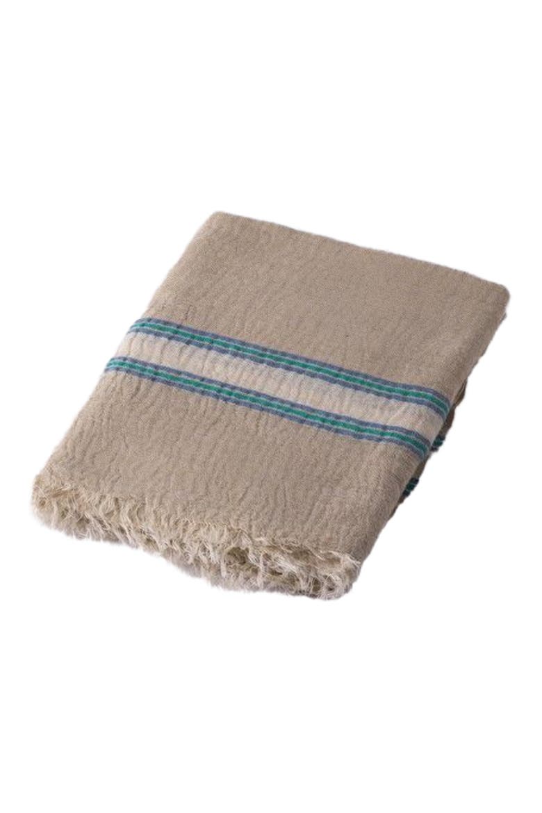 Hand loomed Muslin Linen Beach Towel, Main, color, Blue