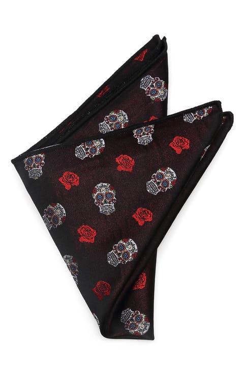 Sugar Skull Silk Pocket Square