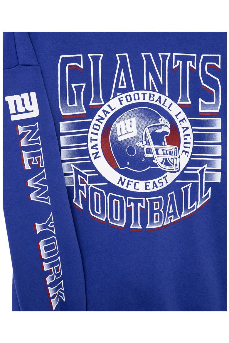 New York Giants Oversize Striped Rib Fleece Crewneck Sweatshirt, Alternate, color, LIBERTY