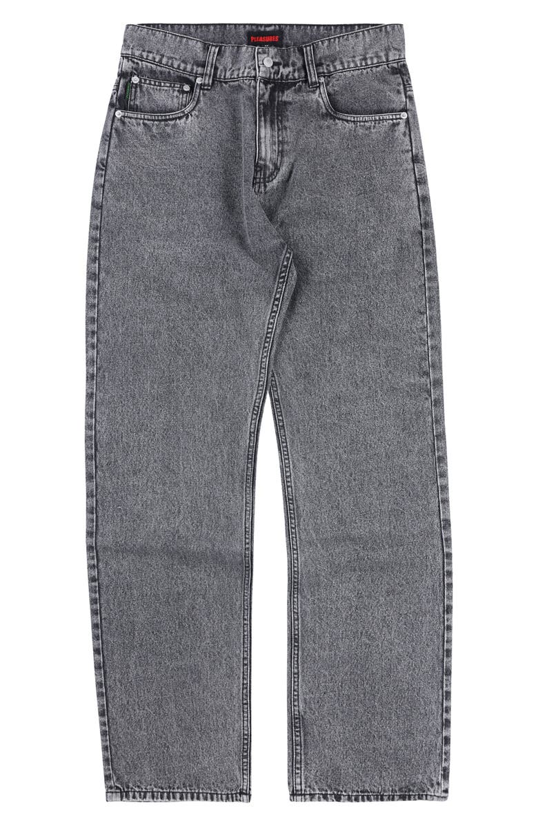 PLEASURES Acid Wash Straight Leg Jeans, Alternate, color, 