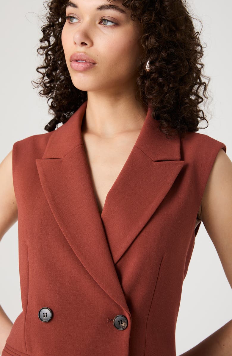 French Connection Whisper Sleeveless Blazer Dress, Alternate, color, Terracotta