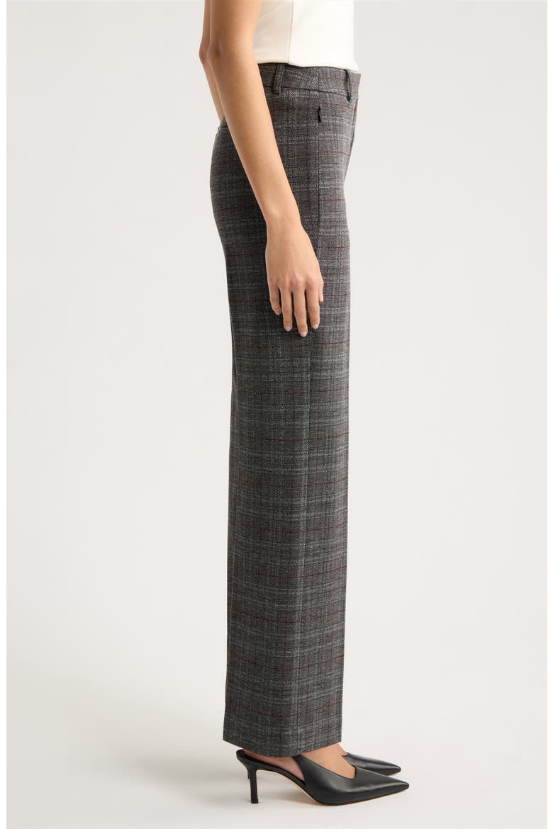 Slim Flare Ankle Trousers, Alternate, color, WINE MULTI