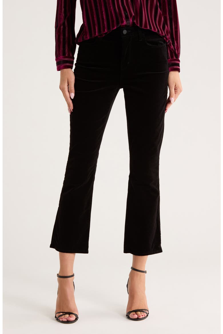 Mira Ultra High Waist Crop Micro Bootcut Jeans, Main, color, NOIR
