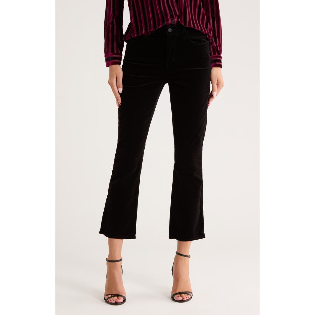 L'agence Mira Ultra High Waist Crop Micro Bootcut Jeans In Black