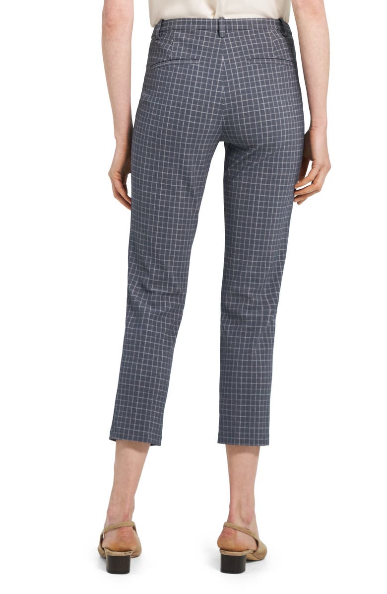 Theory Slim Fit Crop Check Pants, Alternate, color, Grey Multi - B1m