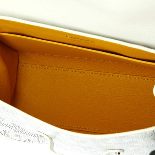Pre-owned Goyard  Goyard Saigon Top Handle Bag Coated Canvas With Leather Mini In Neutral