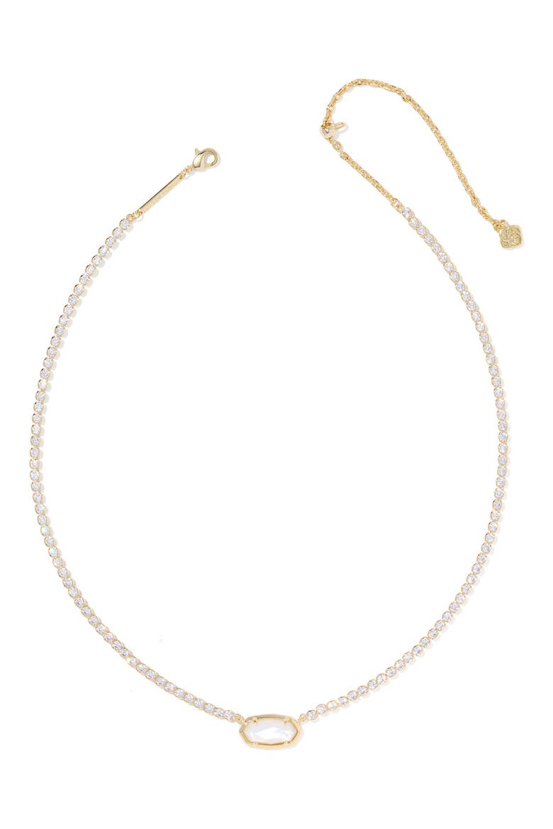 Elisa Pendant Tennis Necklace, Alternate, color, GOLD IVORY MOTHER OF PEARL
