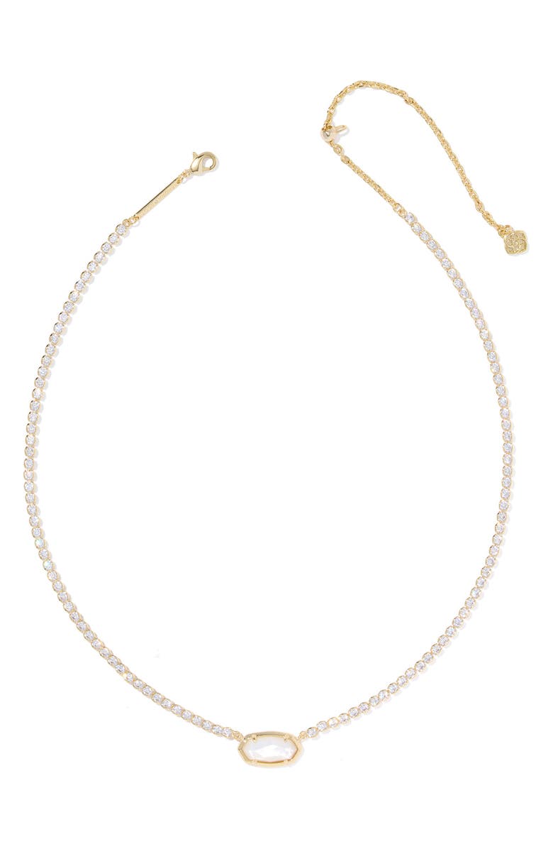 Kendra Scott Elisa Pendant Tennis Necklace, Alternate, color, Gold Ivory Mother Of Pearl