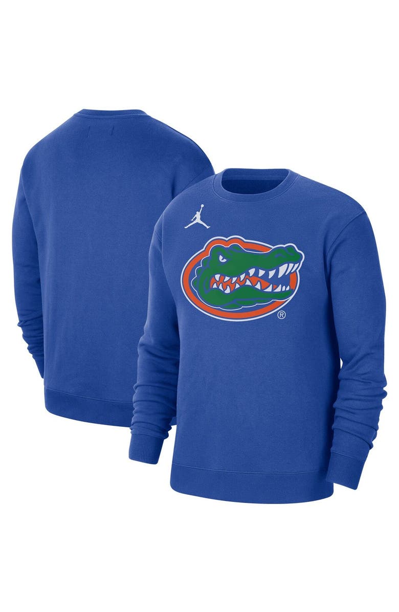 Jordan Brand Men's Jordan Brand Royal Florida Gators Wordmark Pullover Sweatshirt, Main, color, 