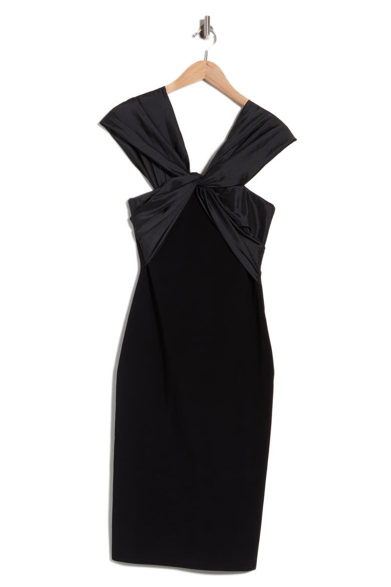 Mia Off-Shoulder Midi Dress, Main, color, BLACK