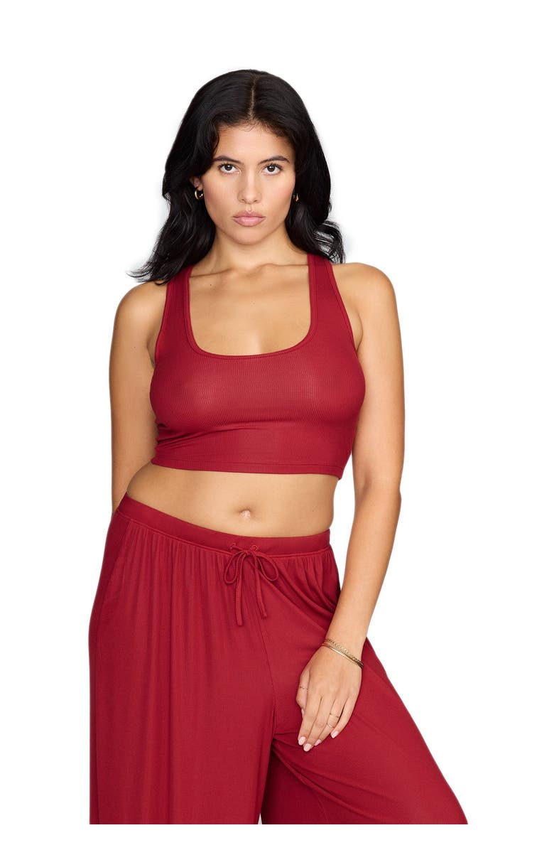 CUUP The Scoop Neck Tank, Alternate, color, Scarlet