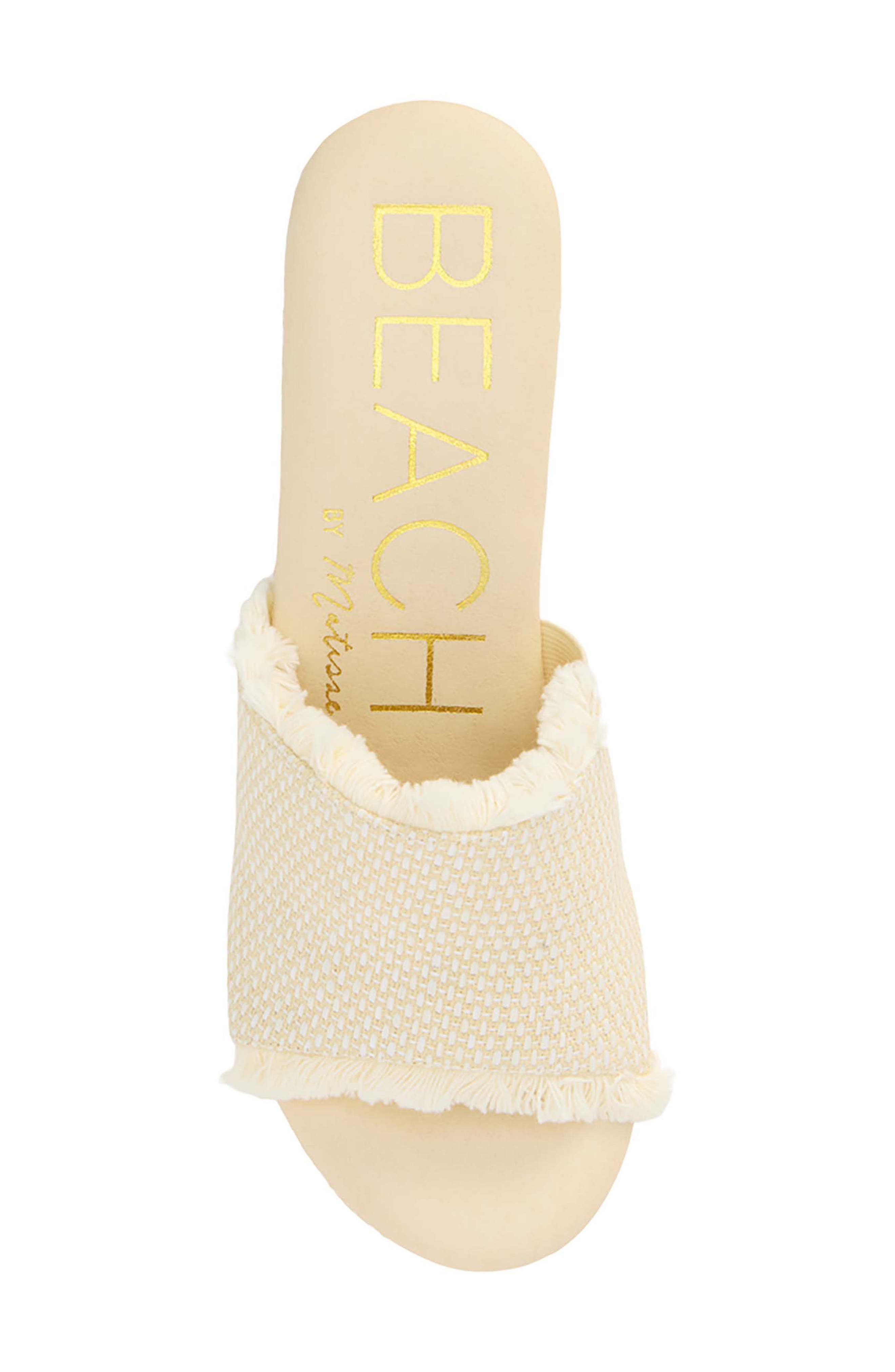 Terry Platform Sandal, Alternate, color, IVORY