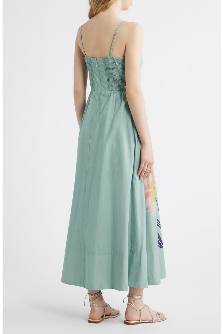 Riley Placed Floral Organic Cotton Poplin Maxi Dress, Alternate, color, MORESCO BLUE SURF